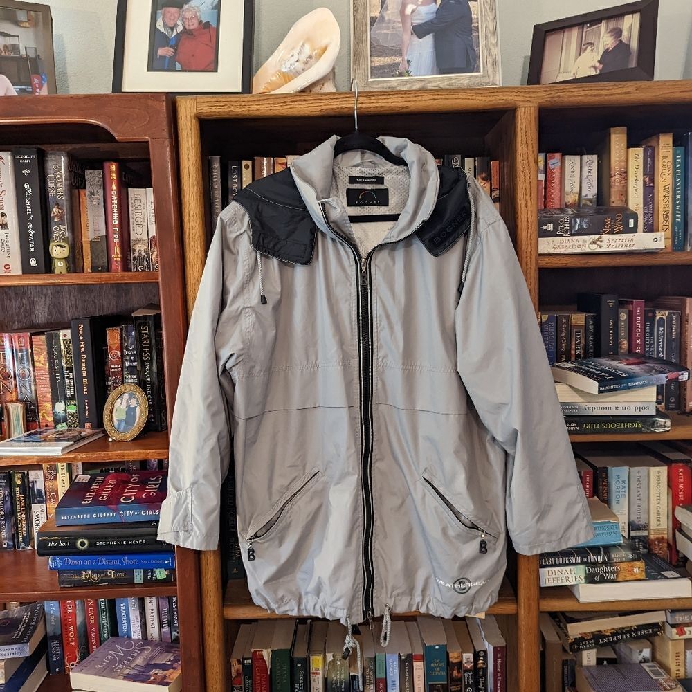 BOGNER sport grey and black hooded outer shell sz 12 nwot